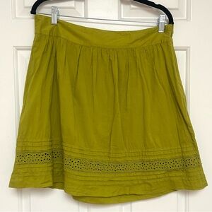 Ann Taylor LOFT 100% Cotton Green Skirt Size 8